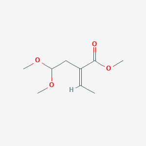 molecular formula C9H16O4 B1436941 2-Butenoic acid, 2-(2,2-dimethoxyethyl)-, methyl ester CAS No. 51534-87-3