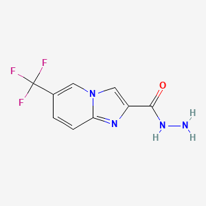 molecular formula C9H7F3N4O B1436945 6-(三氟甲基)咪唑并[1,2-a]吡啶-2-甲酰肼 CAS No. 1048912-65-7