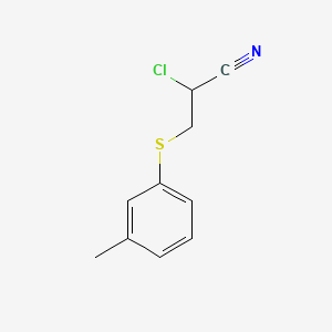 molecular formula C10H10ClNS B14369498 Propionitrile, 2-chloro-3-(m-tolylthio)- CAS No. 91587-53-0