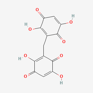 molecular formula C13H8O8 B14369505 2,2'-Methanediylbis(3,6-dihydroxycyclohexa-2,5-diene-1,4-dione) CAS No. 91805-25-3