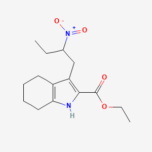 molecular formula C15H22N2O4 B14369555 ethyl 3-(2-nitrobutyl)-4,5,6,7-tetrahydro-1H-indole-2-carboxylate CAS No. 92700-75-9