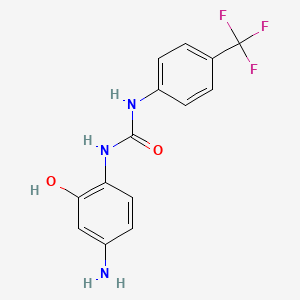 molecular formula C14H12F3N3O2 B14369557 N-(4-Amino-2-hydroxyphenyl)-N'-[4-(trifluoromethyl)phenyl]urea CAS No. 92949-90-1