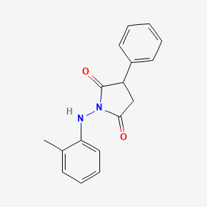 molecular formula C17H16N2O2 B14369598 1-(2-Methylanilino)-3-phenylpyrrolidine-2,5-dione CAS No. 90181-61-6