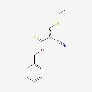 molecular formula C13H13NOS2 B14369630 O-Benzyl 2-cyano-3-(ethylsulfanyl)prop-2-enethioate CAS No. 90279-81-5