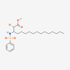 Methyl 3-[(benzenesulfonyl)amino]-2-bromohexadecanoate