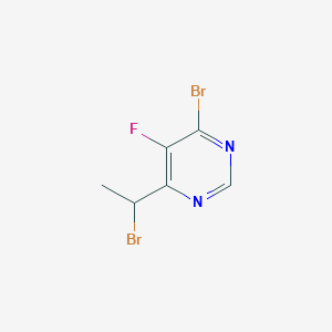 molecular formula C6H5Br2FN2 B1436971 4-溴-6-(1-溴乙基)-5-氟嘧啶 CAS No. 1307315-02-1