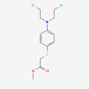 molecular formula C13H17Cl2NO2S B14369737 Methyl 2-[4-[bis(2-chloroethyl)amino]phenyl]sulfanylacetate CAS No. 92019-76-6