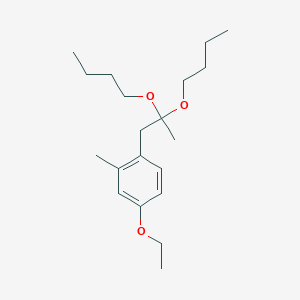 molecular formula C20H34O3 B14369786 1-(2,2-Dibutoxypropyl)-4-ethoxy-2-methylbenzene CAS No. 90177-09-6