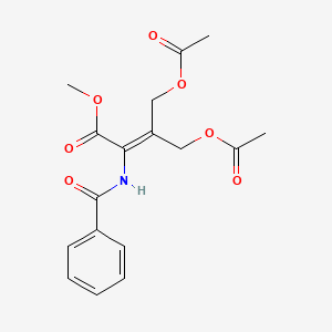 molecular formula C17H19NO7 B14369859 Methyl 4-(acetyloxy)-3-[(acetyloxy)methyl]-2-benzamidobut-2-enoate CAS No. 93730-01-9