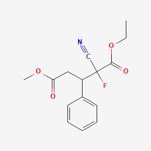 molecular formula C15H16FNO4 B14369869 1-Ethyl 5-methyl 2-cyano-2-fluoro-3-phenylpentanedioate CAS No. 90428-61-8