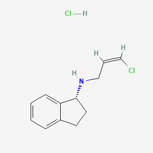 molecular formula C12H15Cl2N B1436988 (R,Z)-N-(3-Chloroallyl)-2,3-dihydro-1H-inden-1-amine hydrochloride CAS No. 1175018-80-0