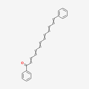 molecular formula C25H22O B14369895 1,13-Diphenyltrideca-2,4,6,8,10,12-hexaen-1-one CAS No. 91375-69-8