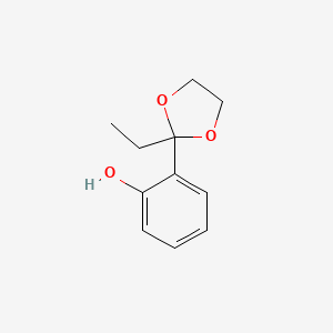 molecular formula C11H14O3 B14369928 2-(2-Ethyl-1,3-dioxolan-2-yl)phenol CAS No. 92071-60-8