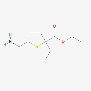 molecular formula C10H21NO2S B14369930 Ethyl 2-(2-aminoethylsulfanyl)-2-ethylbutanoate 