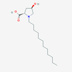 molecular formula C17H33NO3 B14369933 L-Proline, 1-dodecyl-4-hydroxy-, trans- CAS No. 90245-04-8