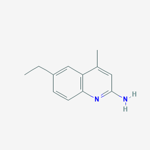 molecular formula C12H14N2 B14369936 6-Ethyl-4-methylquinolin-2-amine CAS No. 92412-83-4