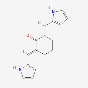 molecular formula C16H16N2O B14369961 2,6-Bis(1H-pyrrol-2-ylmethylene)cyclohexan-1-one CAS No. 94386-22-8