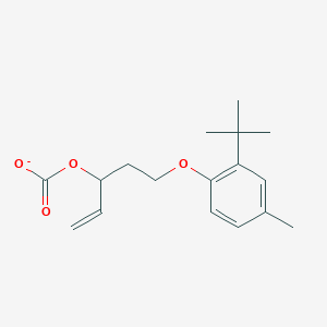 molecular formula C17H23O4- B14370009 5-(2-tert-Butyl-4-methylphenoxy)pent-1-en-3-yl carbonate CAS No. 92836-27-6