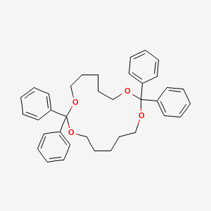 molecular formula C36H40O4 B14370043 2,2,10,10-Tetraphenyl-1,3,9,11-tetraoxacyclohexadecane CAS No. 91491-63-3