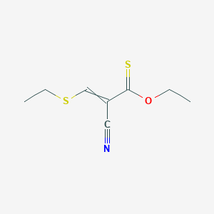 molecular formula C8H11NOS2 B14370070 O-Ethyl 2-cyano-3-(ethylsulfanyl)prop-2-enethioate CAS No. 90279-70-2