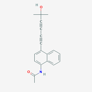 molecular formula C19H17NO2 B14370125 N-[4-(5-Hydroxy-5-methylhexa-1,3-diyn-1-yl)naphthalen-1-yl]acetamide CAS No. 90101-63-6