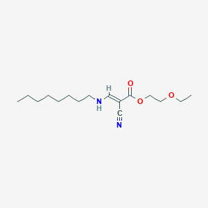 molecular formula C16H28N2O3 B14370223 2-Propenoic acid, 2-cyano-3-(octylamino)-, 2-ethoxyethyl ester, (E)- CAS No. 92088-89-6