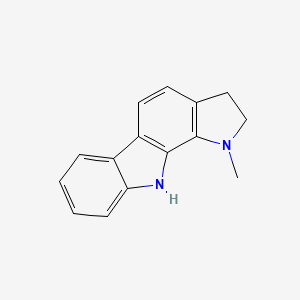 molecular formula C15H14N2 B14370235 1-Methyl-1,2,3,10-tetrahydropyrrolo[2,3-a]carbazole CAS No. 90013-01-7