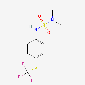 molecular formula C9H11F3N2O2S2 B14370245 N,N-Dimethyl-N'-{4-[(trifluoromethyl)sulfanyl]phenyl}sulfuric diamide CAS No. 90823-75-9