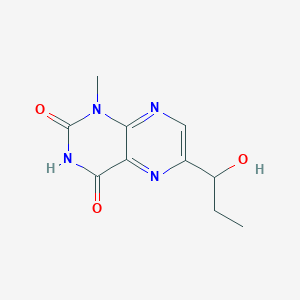 molecular formula C10H12N4O3 B14370298 6-(1-Hydroxypropyl)-1-methylpteridine-2,4(1H,3H)-dione CAS No. 91078-37-4