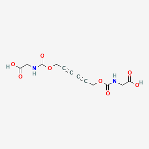 molecular formula C12H12N2O8 B14370303 2-[6-(Carboxymethylcarbamoyloxy)hexa-2,4-diynoxycarbonylamino]acetic acid CAS No. 92449-81-5