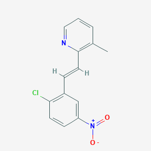 molecular formula C14H11ClN2O2 B14370319 2-[(E)-2-(2-chloro-5-nitrophenyl)ethenyl]-3-methylpyridine CAS No. 92102-81-3