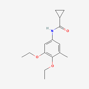 molecular formula C15H21NO3 B14370327 N-(3,4-Diethoxy-5-methylphenyl)cyclopropanecarboxamide CAS No. 90257-22-0