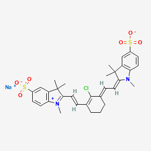 B1437041 sodium;(2E)-2-[(2E)-2-[2-chloro-3-[(E)-2-(1,3,3-trimethyl-5-sulfonatoindol-1-ium-2-yl)ethenyl]cyclohex-2-en-1-ylidene]ethylidene]-1,3,3-trimethylindole-5-sulfonate CAS No. 328064-20-6