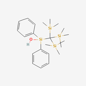 molecular formula C22H38OSi4 B14370420 Diphenyl[tris(trimethylsilyl)methyl]silanol CAS No. 90464-82-7