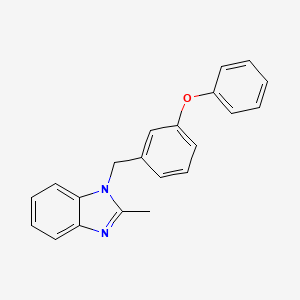 molecular formula C21H18N2O B14370433 2-Methyl-1-[(3-phenoxyphenyl)methyl]-1H-benzimidazole CAS No. 91917-95-2