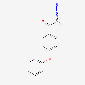 molecular formula C14H10N2O2 B14370464 2-Diazonio-1-(4-phenoxyphenyl)ethen-1-olate CAS No. 92060-53-2