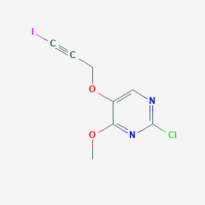 molecular formula C8H6ClIN2O2 B14370513 2-Chloro-5-[(3-iodoprop-2-yn-1-yl)oxy]-4-methoxypyrimidine CAS No. 92460-37-2