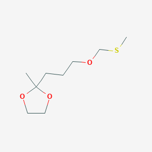 molecular formula C9H18O3S B14370518 2-Methyl-2-{3-[(methylsulfanyl)methoxy]propyl}-1,3-dioxolane CAS No. 92403-96-8