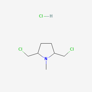 molecular formula C7H14Cl3N B14370534 2,5-Bis(chloromethyl)-1-methylpyrrolidine hydrochloride CAS No. 91912-36-6