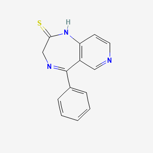 molecular formula C14H11N3S B14370579 5-Phenyl-1,3-dihydro-2H-pyrido[4,3-e][1,4]diazepine-2-thione CAS No. 90072-36-9