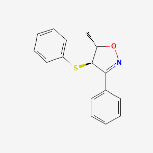 molecular formula C16H15NOS B14370583 (4R,5S)-5-Methyl-3-phenyl-4-(phenylsulfanyl)-4,5-dihydro-1,2-oxazole CAS No. 90329-05-8