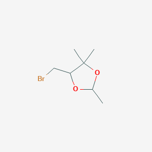 molecular formula C7H13BrO2 B14370591 5-(Bromomethyl)-2,4,4-trimethyl-1,3-dioxolane CAS No. 89995-38-0