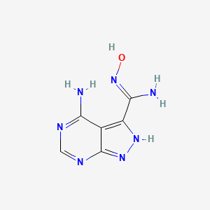 molecular formula C6H7N7O B14370610 4-amino-N'-hydroxy-2H-pyrazolo[3,4-d]pyrimidine-3-carboximidamide 