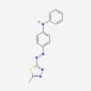 molecular formula C15H13N5S B14370624 4-[(E)-(5-Methyl-1,3,4-thiadiazol-2-yl)diazenyl]-N-phenylaniline CAS No. 91575-98-3