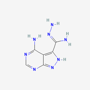 molecular formula C6H8N8 B14370633 N',4-diamino-2H-pyrazolo[3,4-d]pyrimidine-3-carboximidamide 