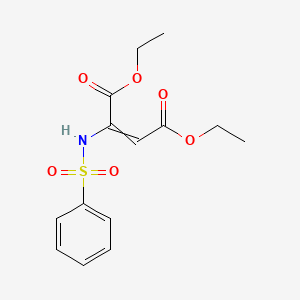 molecular formula C14H17NO6S B14370665 Diethyl 2-[(benzenesulfonyl)amino]but-2-enedioate CAS No. 91152-58-8