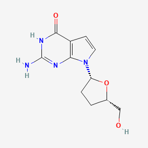 molecular formula C11H14N4O3 B1437068 7-脱氮-2',3'-二脱氧鸟苷 CAS No. 111869-49-9