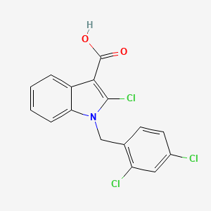 2-Chloro-1-[(2,4-dichlorophenyl)methyl]-1H-indole-3-carboxylic acid