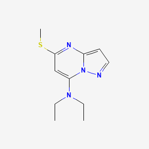 molecular formula C11H16N4S B14370700 N,N-Diethyl-5-(methylsulfanyl)pyrazolo[1,5-a]pyrimidin-7-amine CAS No. 90019-52-6