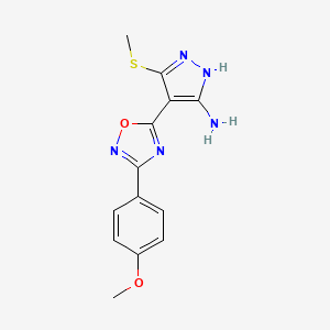 B1437071 3-(Methylthio)-4-[3-(4-methoxyphenyl)-1,2,4-oxadiazole-5-yl]-1H-pyrazole-5-amine CAS No. 1188304-93-9